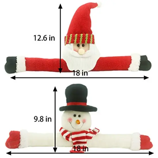 2 Pack Christmas Curtain Buckle Doll Santa & Snowman Creative Curtain Tieback Hold Back Fastener,Christmas Wine Bottle Topper for Xmas Holiday Home Window Decoration (Red and White) {3}