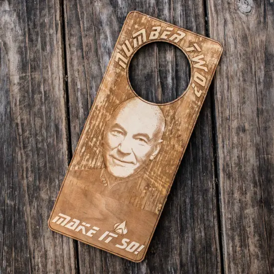 Door Hanger - Number Two Make it So - Raw Wood 9x4 {3}