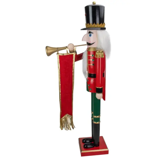 Northlight 36" Red and Green Christmas Nutcracker Soldier with Horn {5}