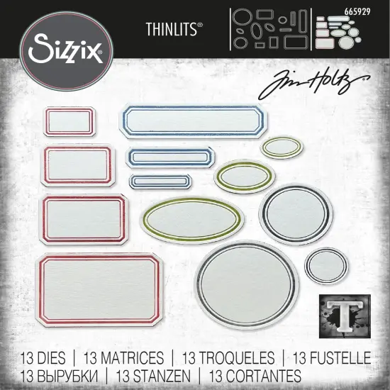 Sizzix Thinlits Dies By Tim Holtz 13/Pkg-Vintage Labels {1}