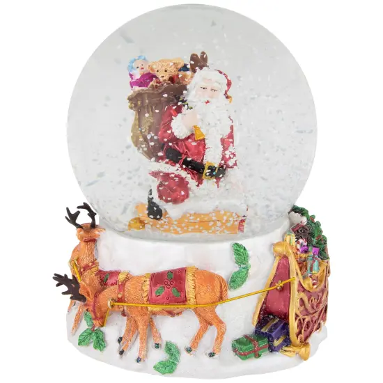 Northlight 6.5" Santa Delivering Gifts Musical Christmas Snow Globe Multi {1}