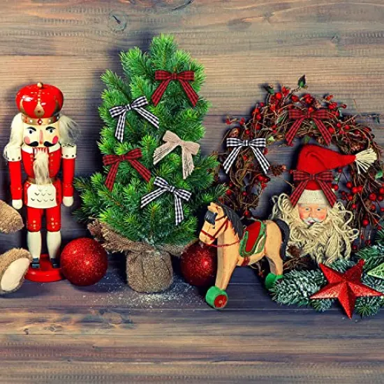 7Rainbows 30pcs Boutique 2.5" Burlap Ribbon Bows Craft Twist Tie Bows for Tying Up Packages Gift Wrapping Christmas Tree {3}