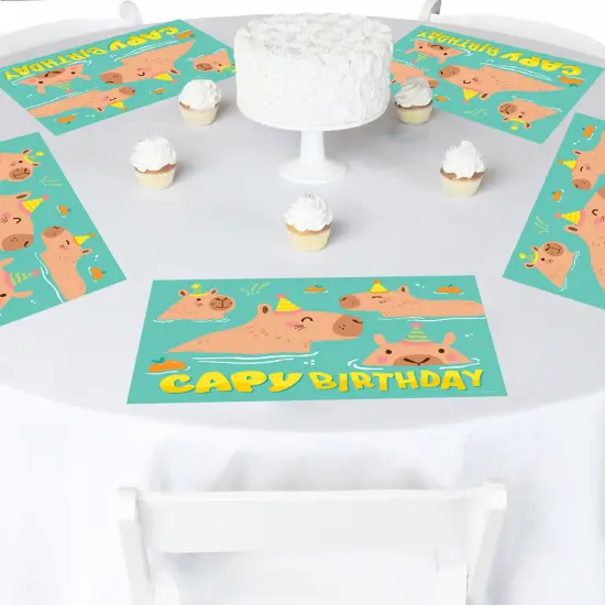 Big Dot of Happiness Capy Birthday - Paper Capybara Party Coloring Sheets - Activity Placemats - Set of 16 {4}