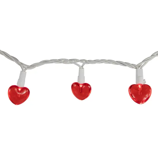 Northlight 20-Count Red LED Mini Hearts Valentine's Day Lights - 4.75ft, White Wire {7}