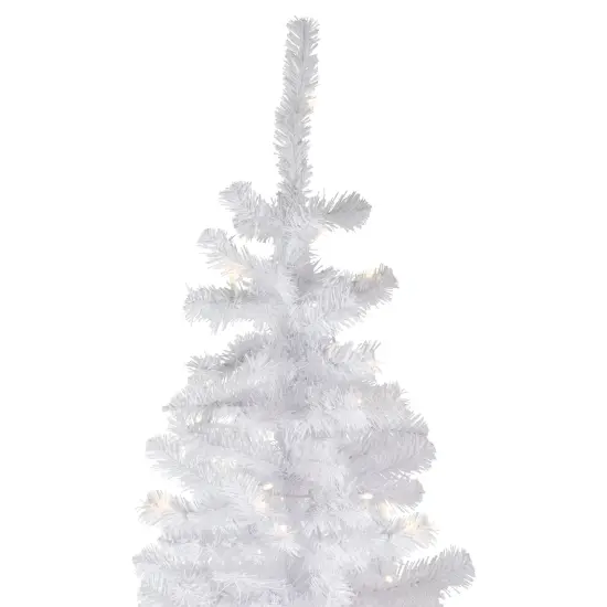 Northlight Pre-Lit Pencil White Georgian Pine Artificial Christmas Tree - 6.5' - Warm White LED Lights {6}