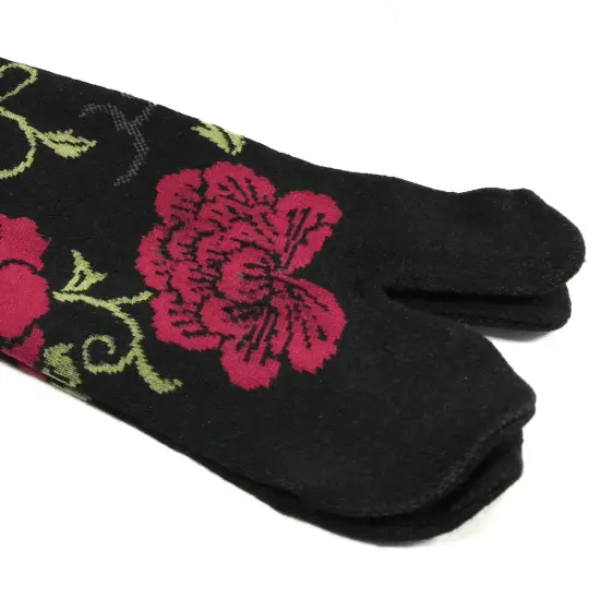 Wrapables Tabi Flip-Flop Socks (Set of 3), Rose & Peony, Black, Beige, Pink {4}