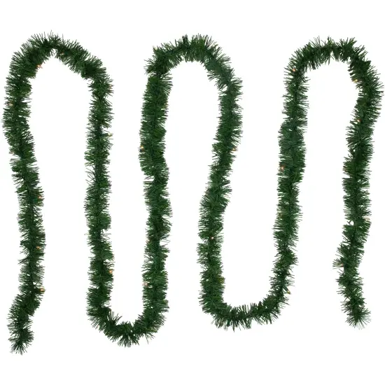 Northlight 18' x 3" Pre-Lit Pine Two-Tone Artificial Christmas Garland, Clear Lights Green {1}