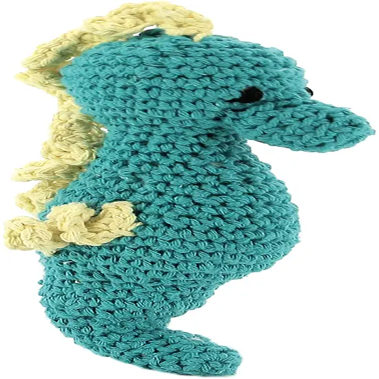 Hoooked Amigurumi DIY Kit W/Eco Barbante Yarn-Seahorse Bubbles - Lagoon {5}