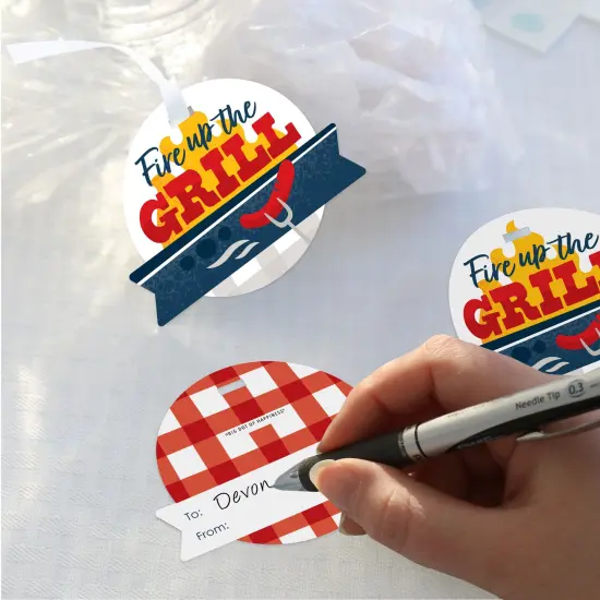Big Dot of Happiness Fire Up the Grill - Summer BBQ Picnic Party Clear Goodie Favor Bags - Treat Bags With Tags - Set of 12 {4}