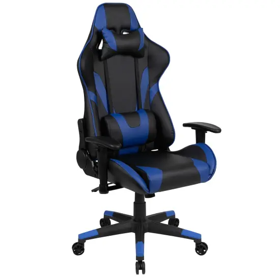 Emma and Oliver Z200 Gaming Chair Racing Office Ergonomic Computer PC Chair with Reclining Back Blue {1}