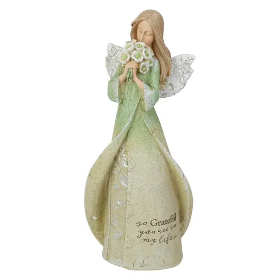 Roman Heavenly Blessings Collection "So Grateful" Angel Figurine - 8.5" Green {1}