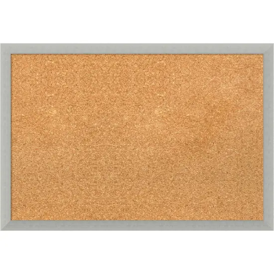Silver Leaf Wood Framed Corkboard, Natural Cork {1}