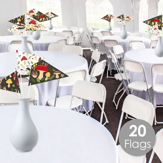 Big Dot of Happiness Wild Mushrooms - Triangle Red Toadstool Decor and Party Photo Props - Pennant Flag Centerpieces - Set of 20 {3}