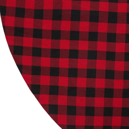 Northlight 48" Red and Black Buffalo Plaid Christmas Tree Skirt {5}