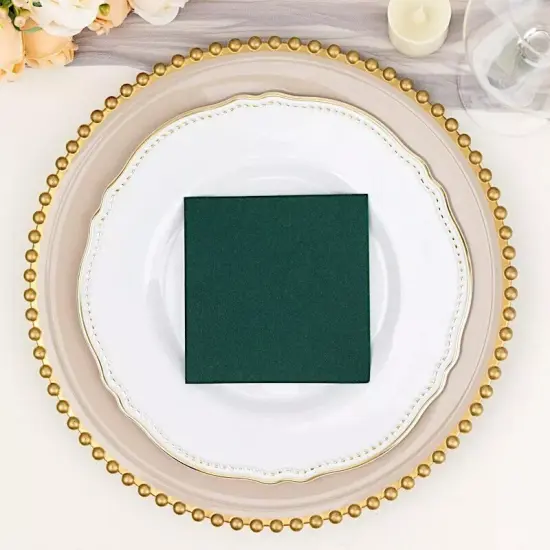 HUNTER GREEN 20 Square 10" x 10" Airlaid Paper Disposable Cocktail NAPKINS {4}