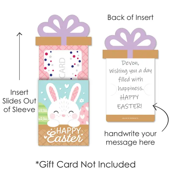 Big Dot of Happiness Spring Easter Bunny - Happy Easter Party Money and Gift Card Sleeves - Nifty Gifty Card Holders - Set of 8 {7}