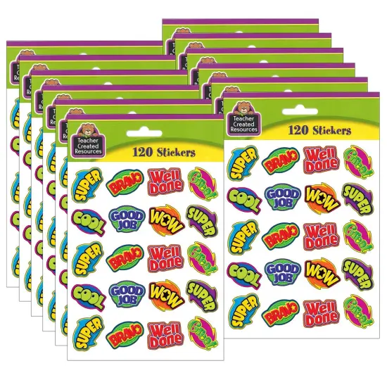 Positive Words Stickers, 120 Per Pack, 12 Packs {1}