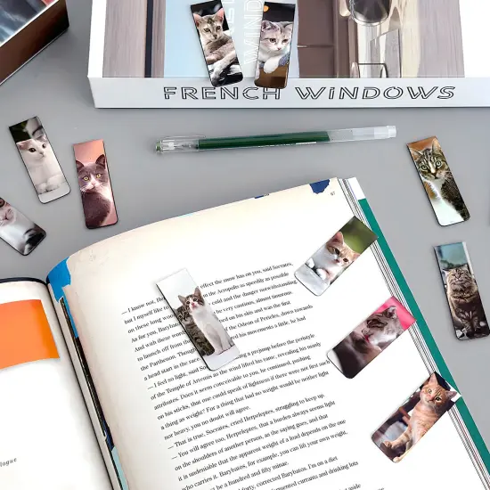 Wrapables Magnetic Bookmarks, Page Marker, Page Clips Reading Supplies (Set of 30), Playful Cats {3}