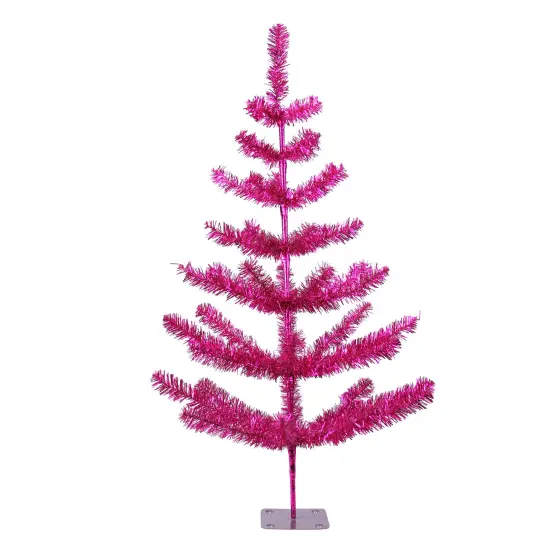 Northlight 3' Medium Fuchsia Pink Pine Twig Artificial Christmas Tree - Unlit {1}