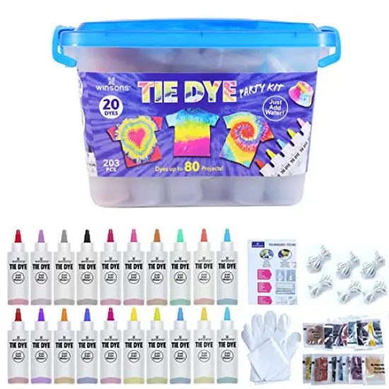 Tie Dye Kit 20 Colors Permanent Fabric Dye Art Set for Kids Adults for School, Homemade Party, Creative Groups Activities, DIY Gift {2}