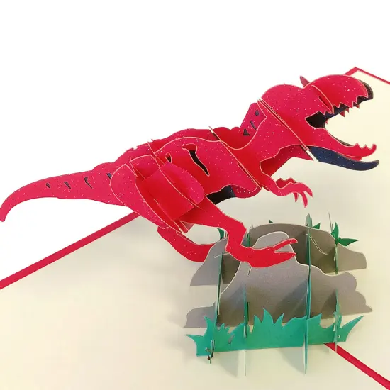 Wrapables (Set of 4) 3D Pop-Up Greeting Cards for Birthday, Thank you, Anniversary, Wedding, Holidays Dinosaur Helicopter {5}