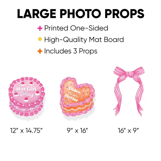 Big Dot of Happiness Hot Girl Bday - Vintage Cake Birthday Party Large Photo Props - 3 Pc {4}