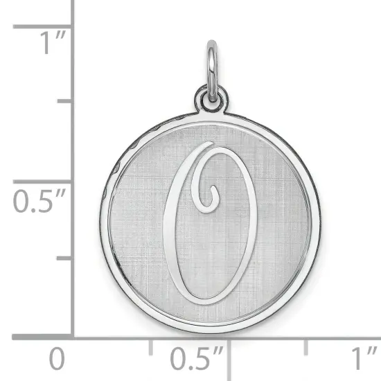 Sterling Silver Brocaded Initial Capital O Charm Jewerly 27mm x 20mm {5}