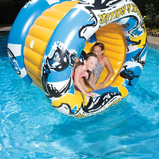 Swim Central 60" Yellow and Blue Inflatable Aqua Fun Rock and Roller Swimming Pool Toy {4}