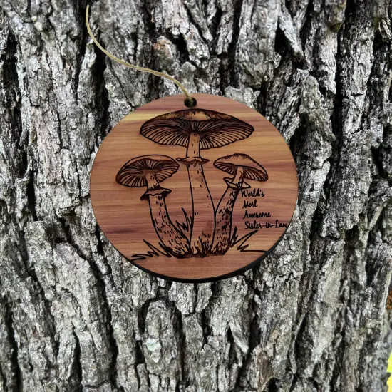 Toadstool Worlds Most Awesome Sister-in-Law - Cedar Ornament {1}