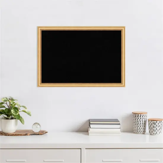 Salon Scoop Wood Framed Corkboard, Black Cork Salon Scoop Gold {5}