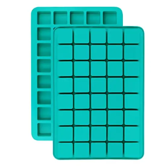 2 Pieces 40-Cavity Square Caramel Candy Silicone Molds,Chocolate Forf Truffles, Fat Bombs Keto Snacks, Whiskey Ice Cube Tray,Grid Fondant Mould,Hard Candy Pralines Gummy Jelly Mold {2}