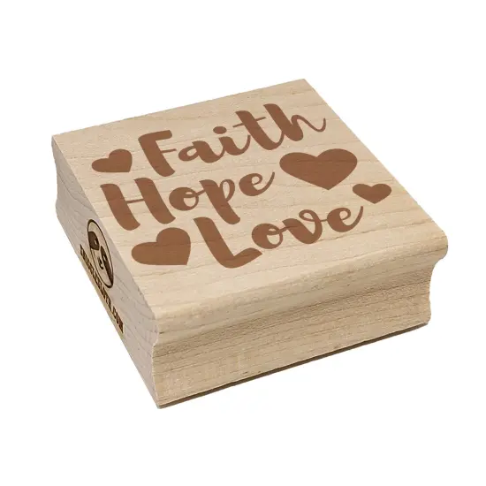 Faith Hope Love with Hearts Square Rubber Stamp for Stamping Crafting {7}