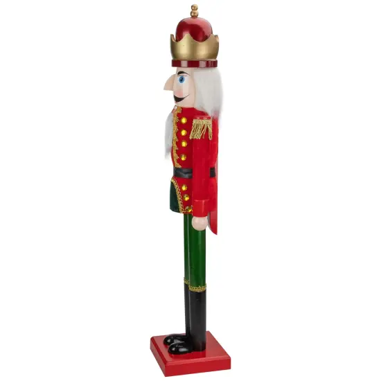Northlight 35.5" Red and Green Velvet Wooden Christmas Nutcracker King {5}