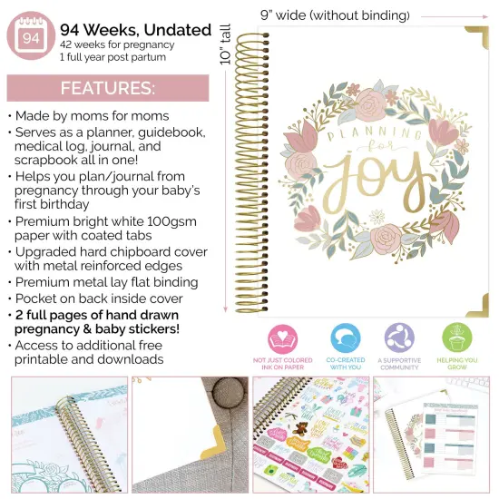 bloom daily planners Pregnancy & Baby's First Year Planner & Calendar, 9" x 10", Planning for Joy® {4}