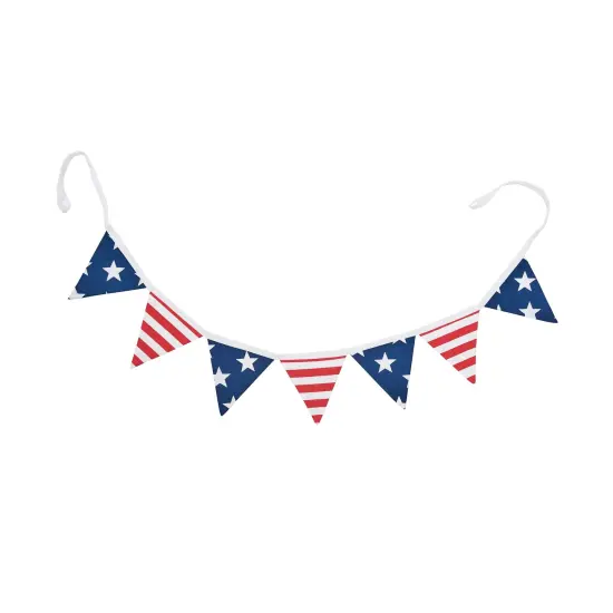 72" Patriotic American Flag Stars & Stripes Hanging Banner Garland {1}