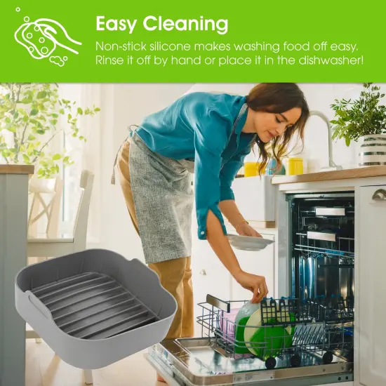 7Penn 6.5QT Air Fryer Accessories - Square Air Fryer Silicone Liner with Gloves {4}