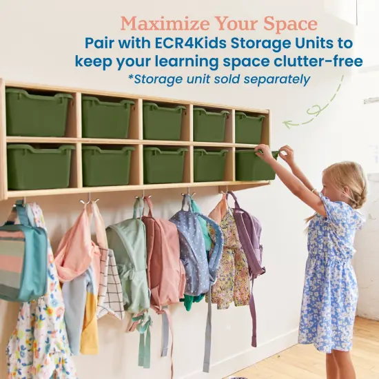 Scoop Front Storage Bins, Multipurpose Organization, 10-Pack Hunter Green {5}