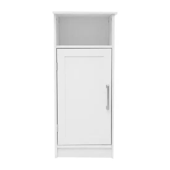 Merrick Lane Vigo Bathroom Storage Cabinet with Adjustable Cabinet Shelf, Upper Open Shelf, and Magnetic Closure Door White {3}