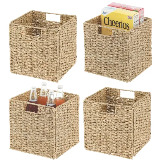 mDesign Seagrass Woven Kitchen Basket Organizer, Handles {1}