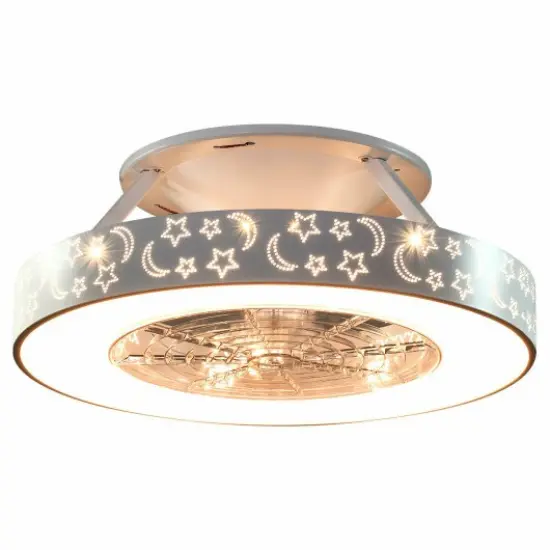 23 Inch Mount Ceiling Fan with LED Light and Remote Control {2}