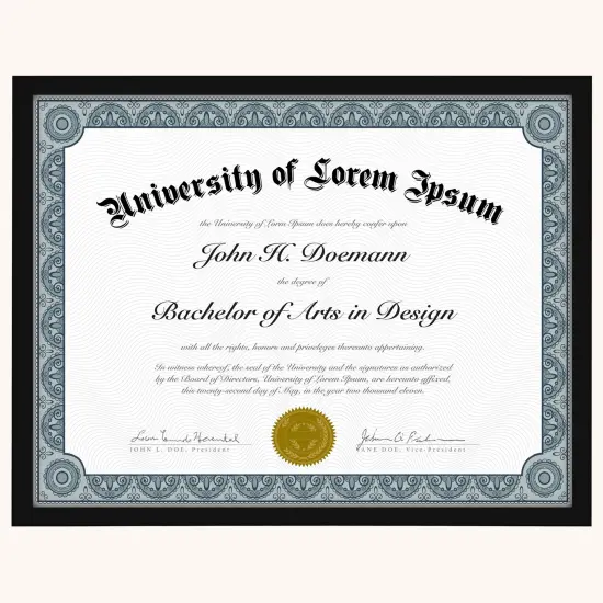 Americanflat 8.5x11 Thin Border Diploma Flame - Showcases Certificates and Diplomas - Document Picture Frame - Shatter Resistant Glass - Hanging Hardware and Easel for Table Display - Black {1}