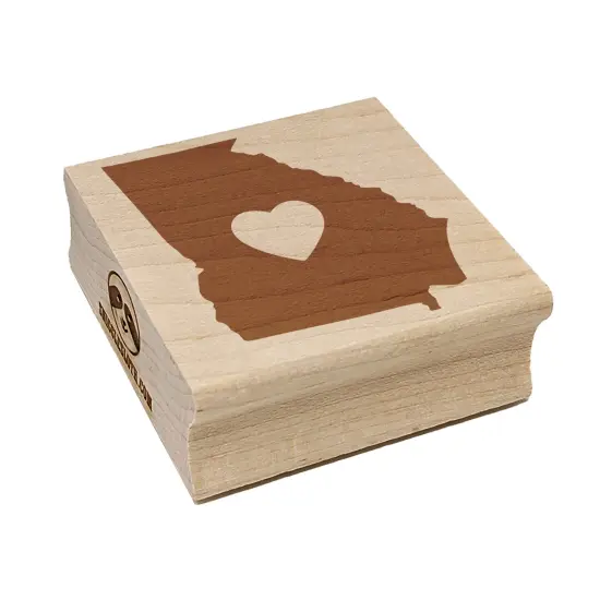 Georgia State with Heart Square Rubber Stamp for Stamping Crafting {7}