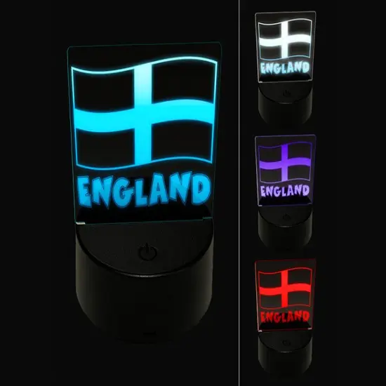 England with Waving Flag Cute 3D Illusion LED Night Light Sign Nightstand Desk Lamp {1}