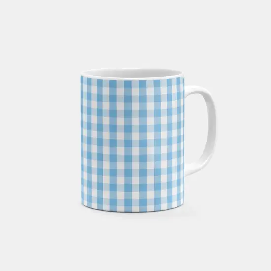 Blue Gingham Mug {1}