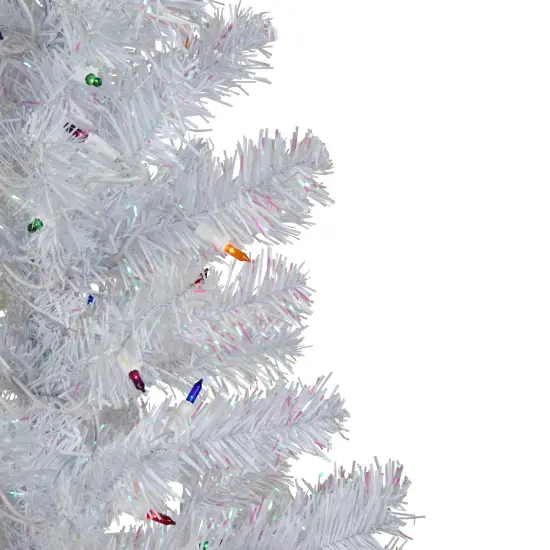 Northlight 3' Pre-lit White Iridescent Pine Artificial Christmas Tree - Multi Lights {4}
