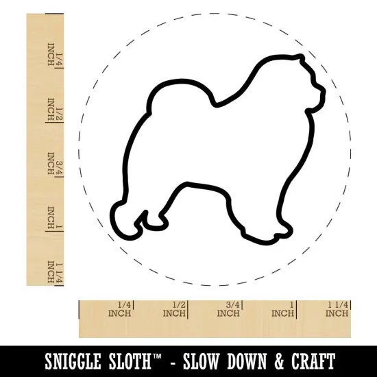 Chow Chow Dog Outline Rubber Stamp for Stamping Crafting Planners {1}