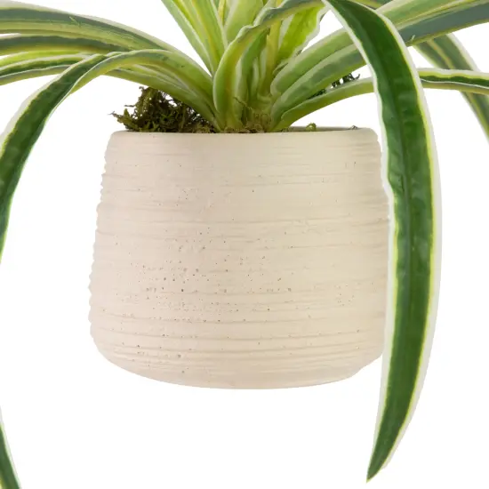 Northlight Artificial Spider Plant in Beige Ceramic Pot - 20" Green {5}