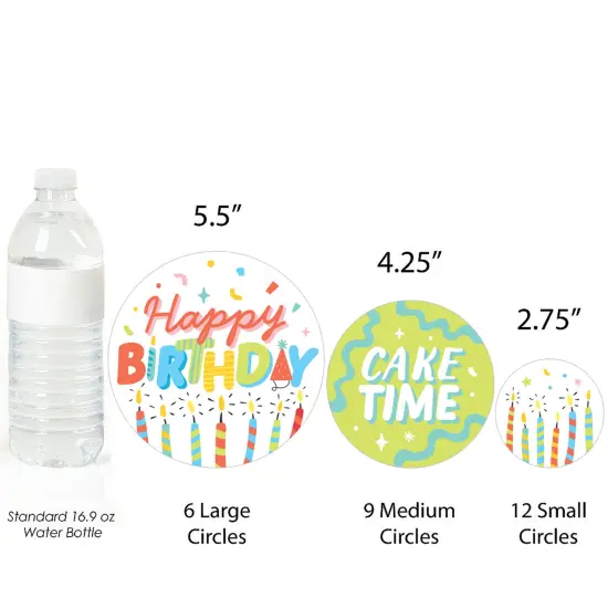 Big Dot of Happiness Party Time - Happy Birthday Party Giant Circle Confetti - Party Decorations - Large Confetti 27 Count {5}