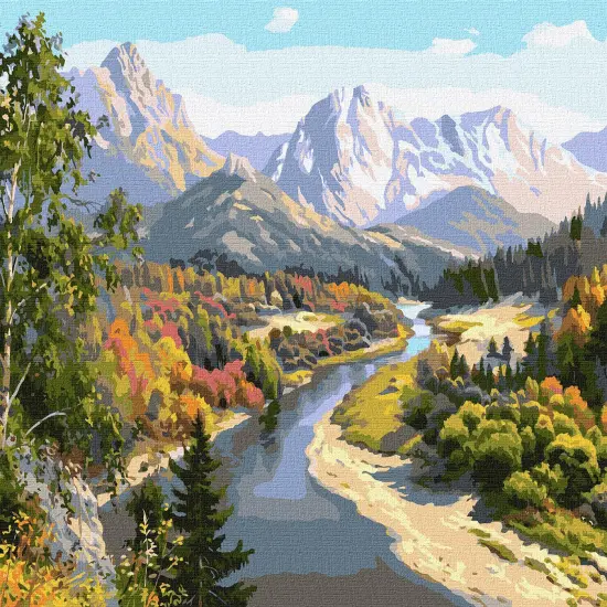 Painting by Numbers kit Autumn in the mountains KHO2848 {2}