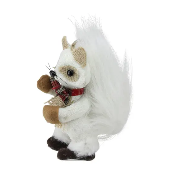 Melrose 7" White and Beige Mini Standing Winter Fox Christmas Ornament {3}